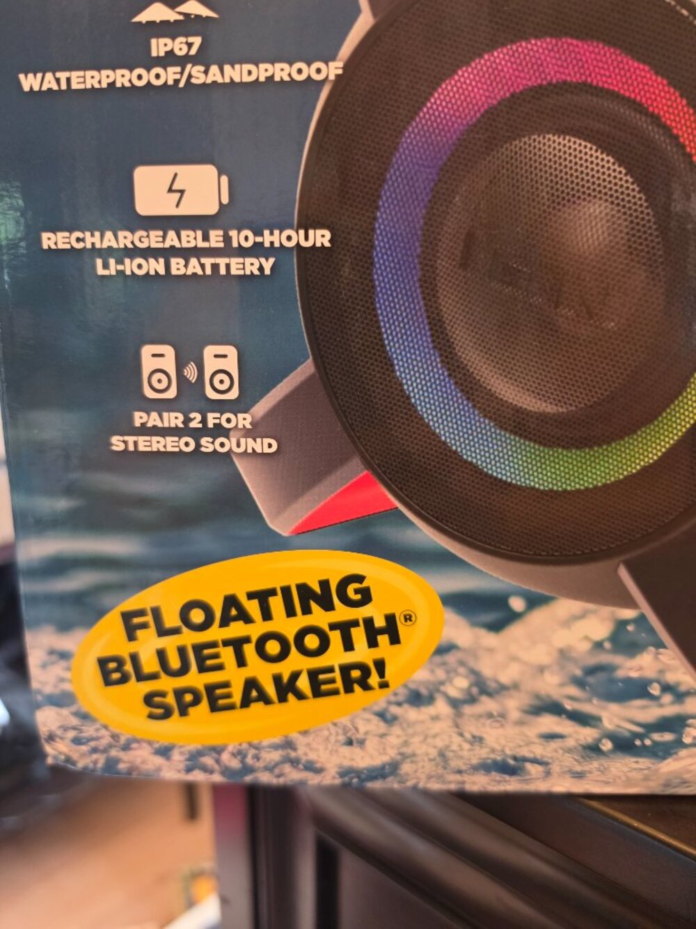 ION WAVE RIDER X Floating Bluetooth Speaker Waterproof Sandproof 10 Hour Battery